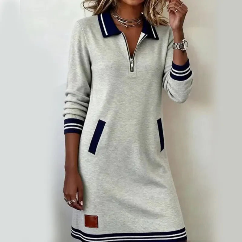 Caelyn - Vestido polo con cremallera de ¼ en el cuello y tacto suave