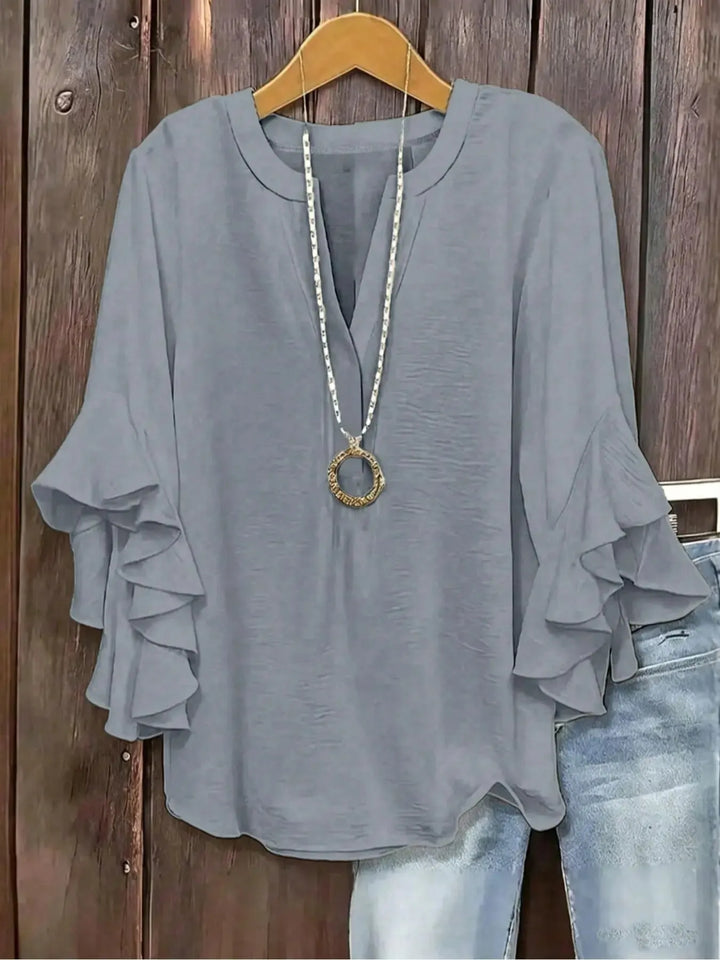 Norabelle - Blusa elegante con mangas fruncidas