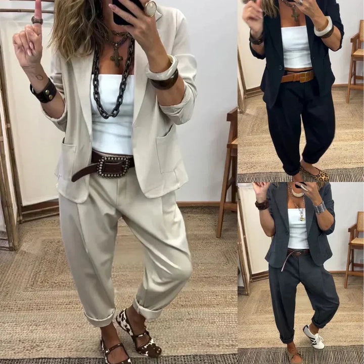 Rosina - Conjunto de americana y pantalón de tacto suave