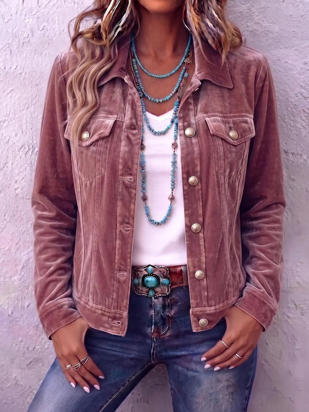 Amandria - Chaqueta abotonada con lavado vintage
