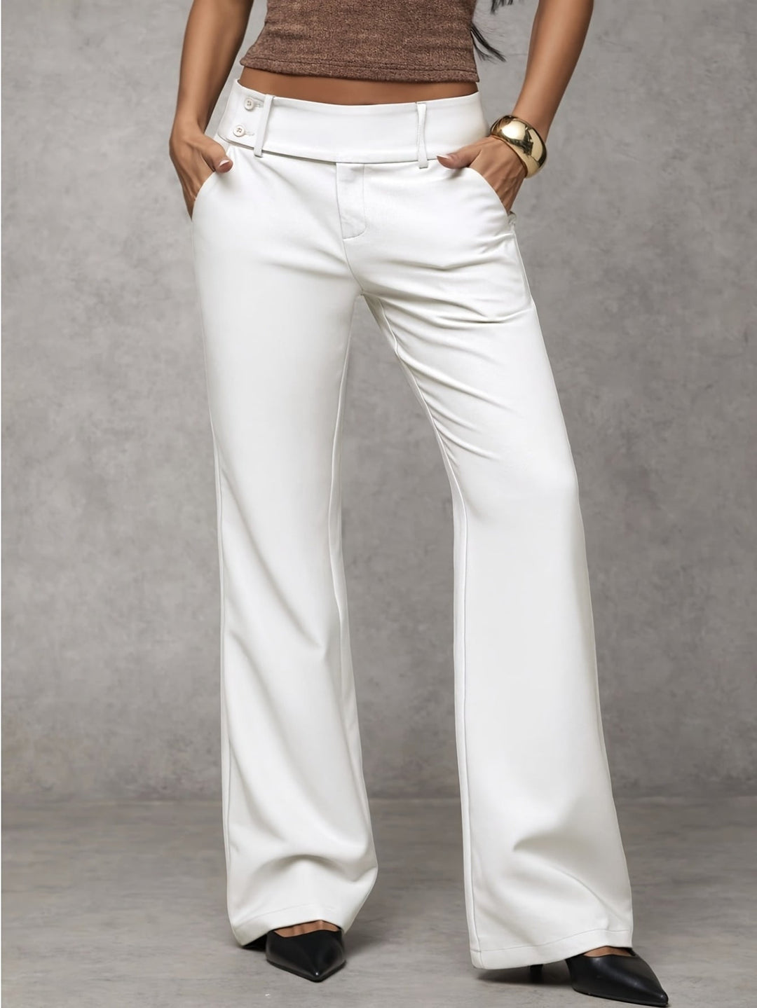 Venetia - Pantalones de pernera ancha de tiro alto y vaporosos