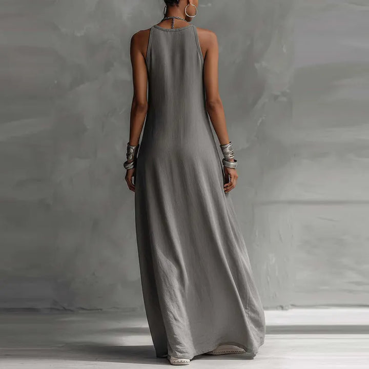Zarella - Vestido largo de tacto suave con bloques de color