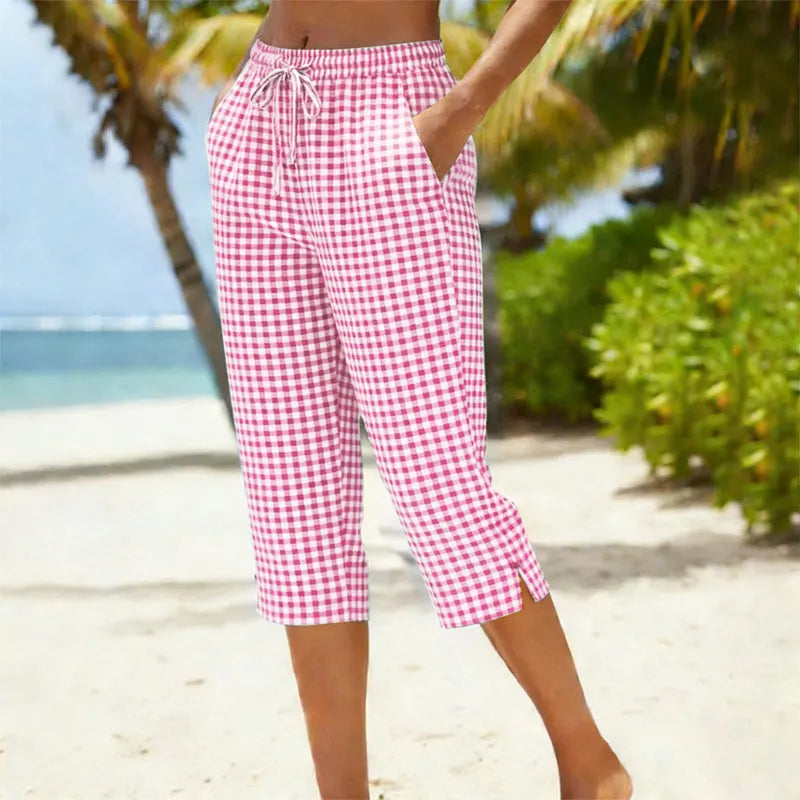 Eliska - Shorts de cuadros casuales