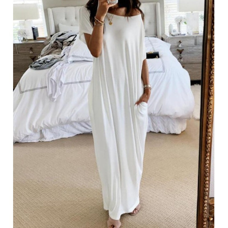 Adalynne - Vestido largo holgado de un solo hombro