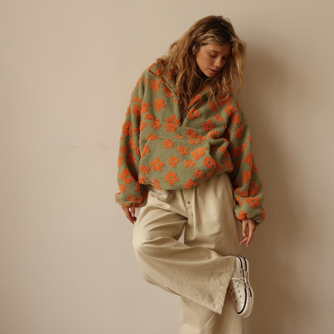 Clemency - Jersey abrigado con forro floral