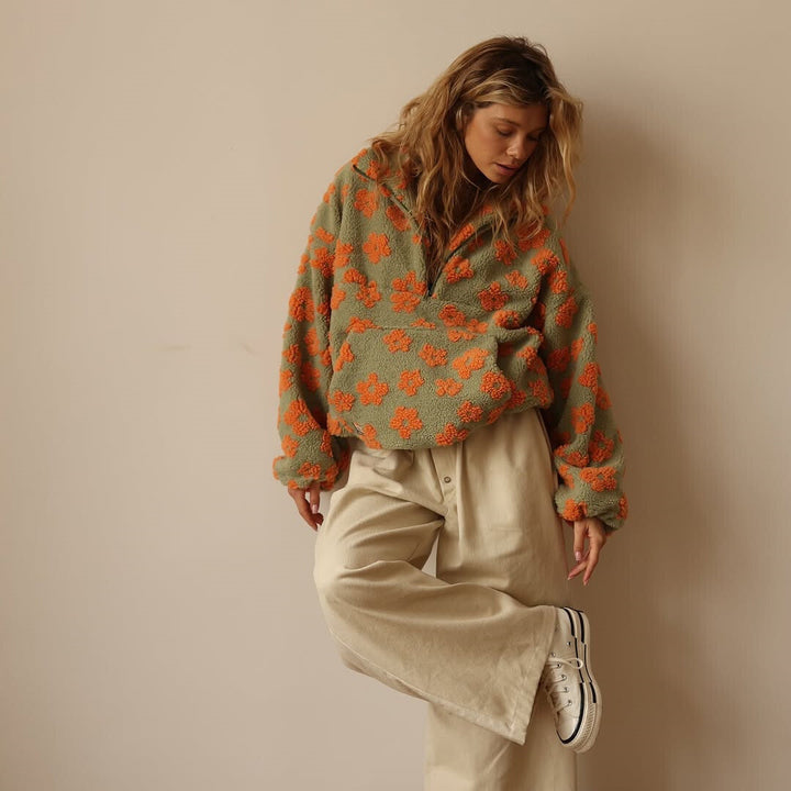Clemency - Jersey abrigado con forro floral
