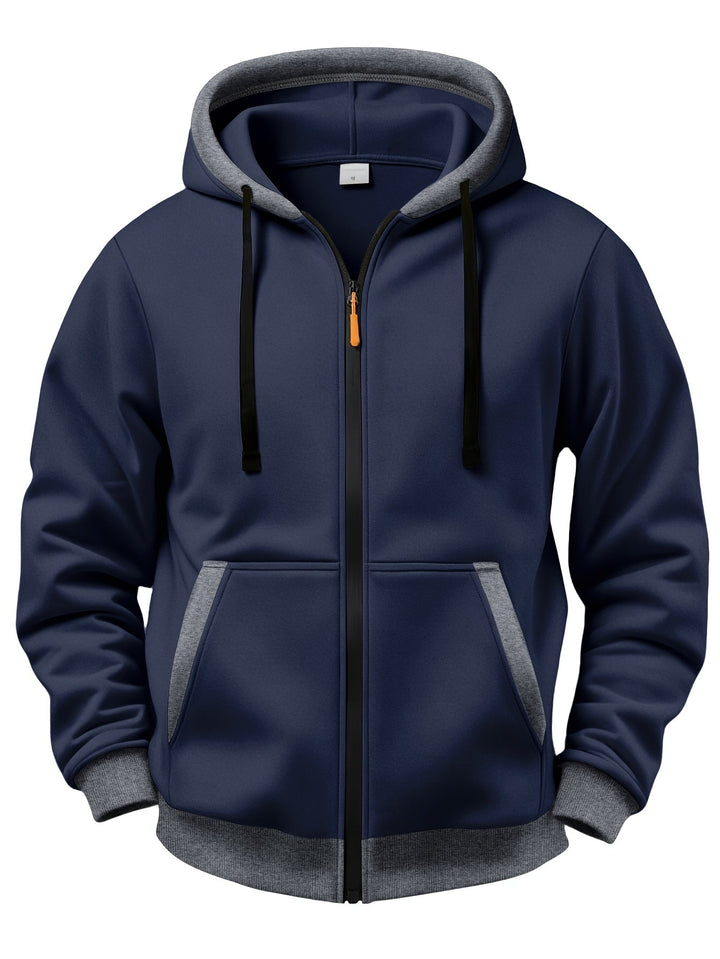 Brenner - Chaqueta con capucha y cremallera de tacto suave