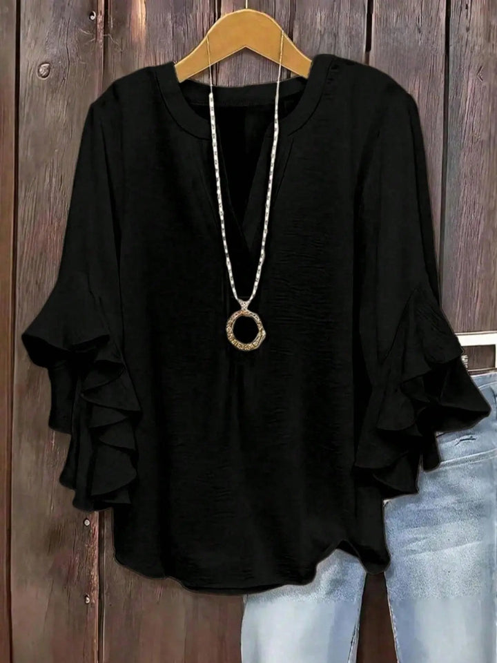 Norabelle - Blusa elegante con mangas fruncidas