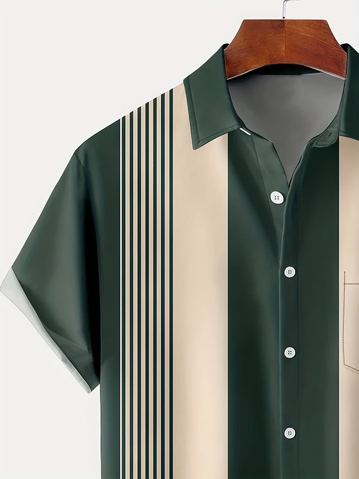 Morpeth - Camisa de rayas vintage con cuello abotonado