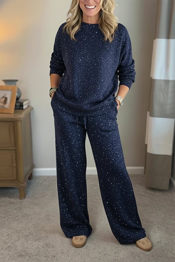 Celia - Traje de chaqueta y pantalón con acabado brillante