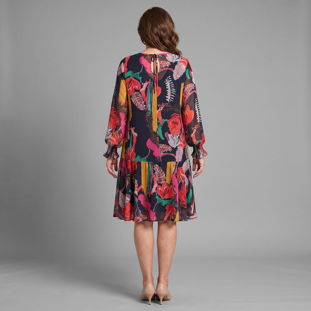 Anarose - Vestido midi floral vaporoso