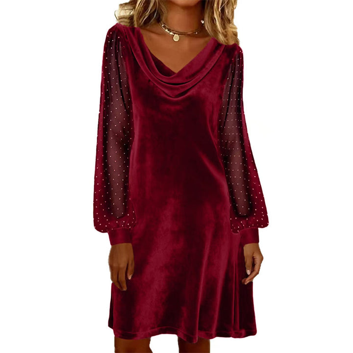 Verelia - Minivestido de terciopelo con escote drapeado