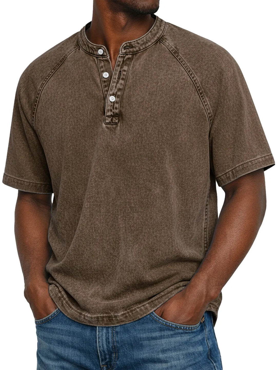 Flynn - Camiseta de algodón vintage con lavado suave