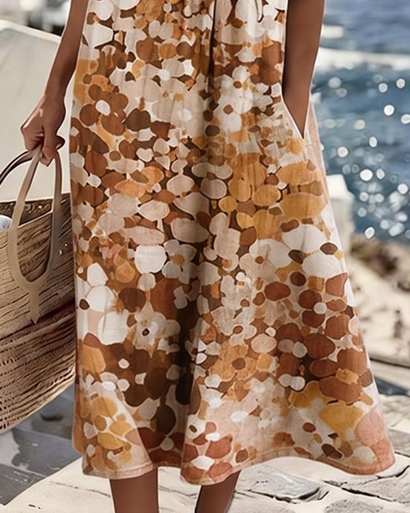 Adria - Vestido midi evasé de tacto suave