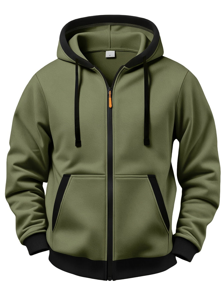 Brenner - Chaqueta con capucha y cremallera de tacto suave
