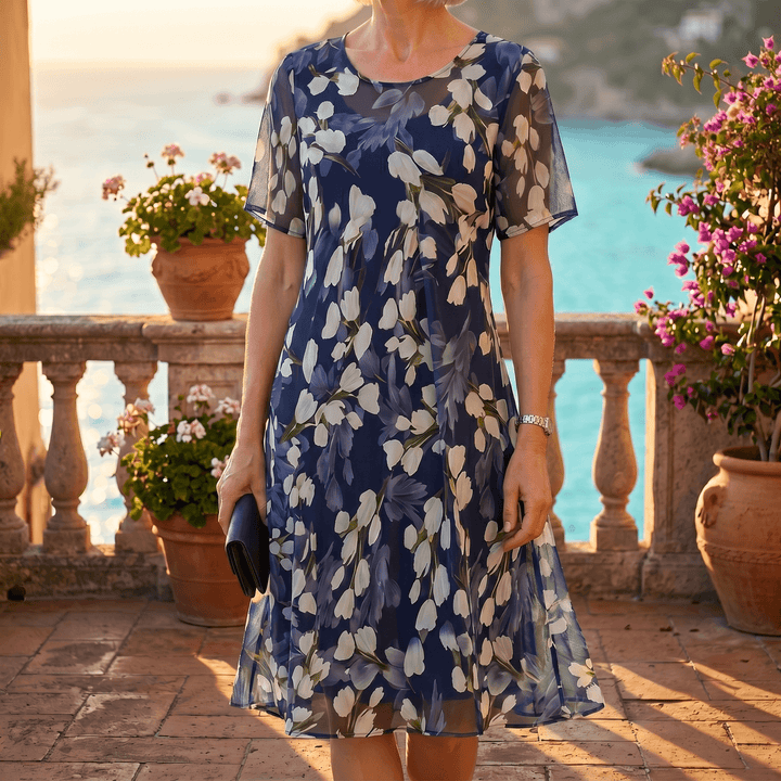Genevora - Vestido midi floral vaporoso