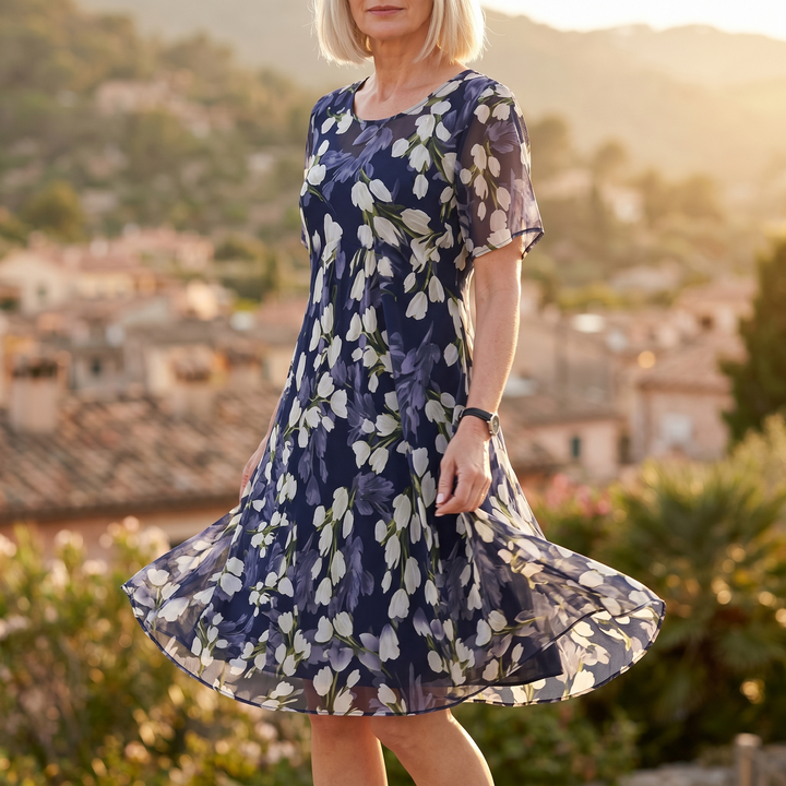 Genevora - Vestido midi floral vaporoso