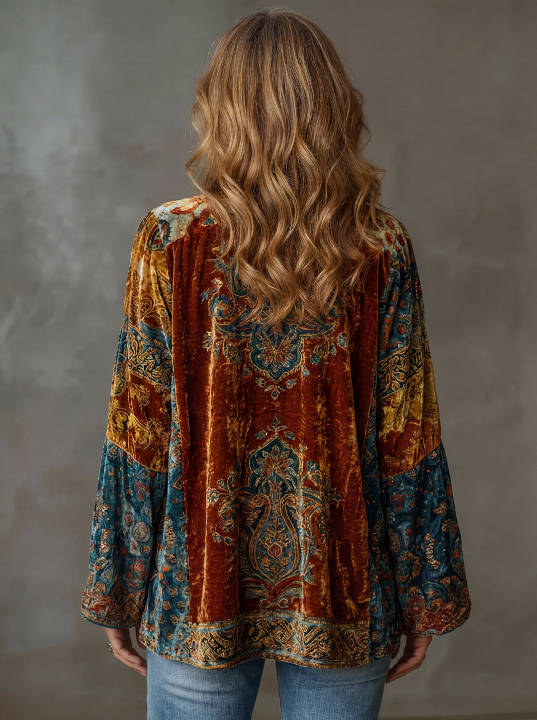Eudocia - Cárdigan tipo kimono bordado boho
