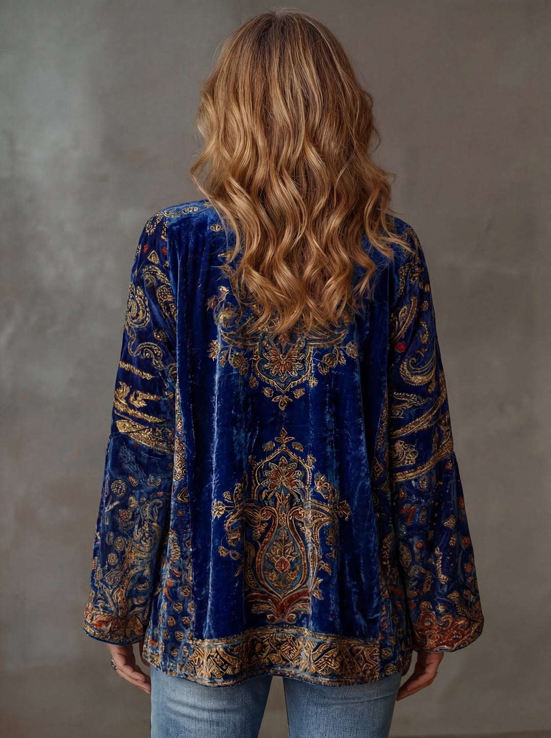 Eudocia - Cárdigan tipo kimono bordado boho