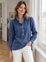 Brinna - Blusa con volantes de tacto suave