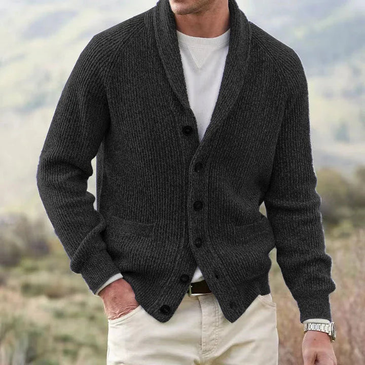 Bevan - Cárdigan texturizado con cuello chal