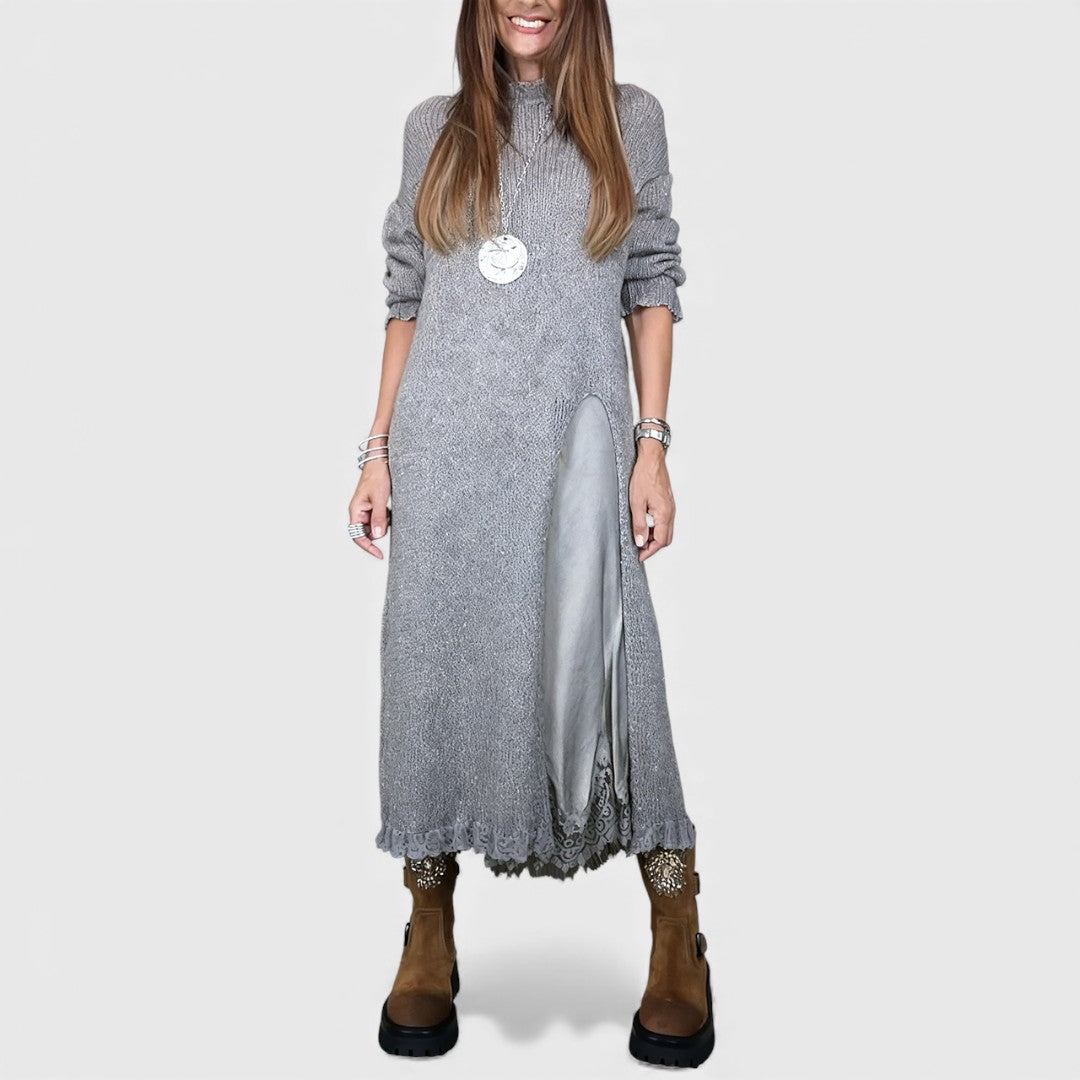 Aravina - Conjunto de jersey y vestido con capa suave