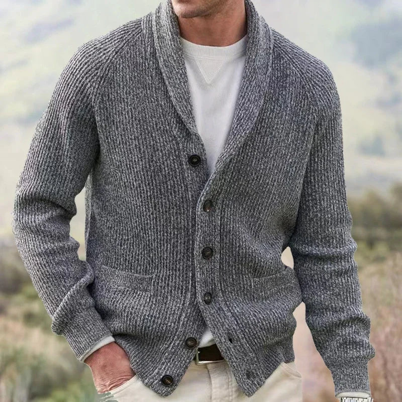 Bevan - Cárdigan texturizado con cuello chal