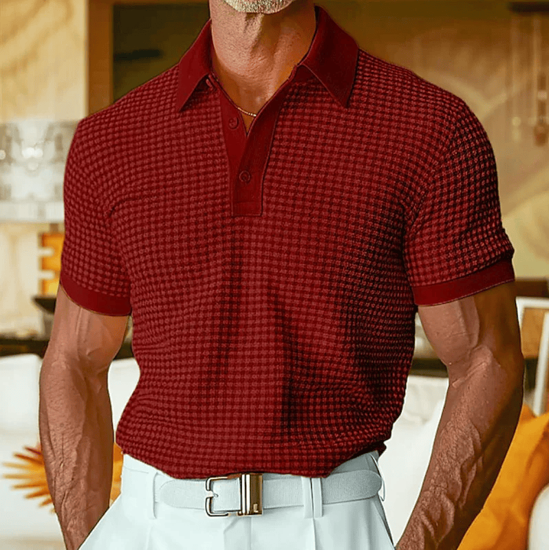 Beren - Polo con textura de cuadros