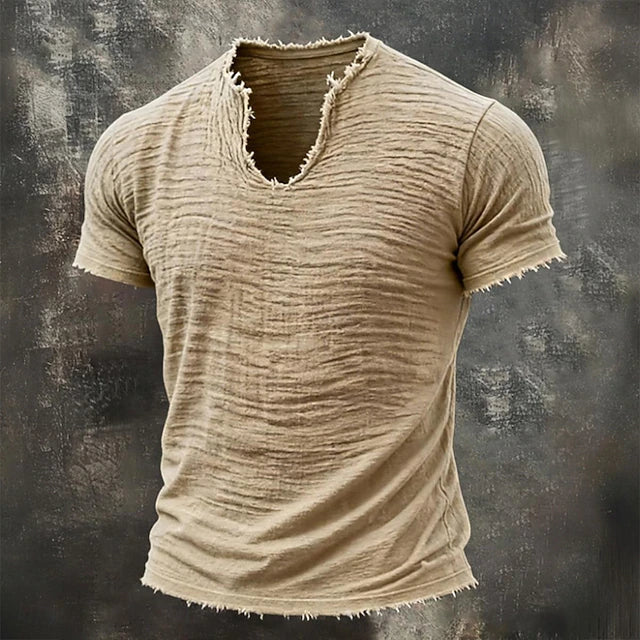 Jarrett - Camiseta de cuello de pico texturizada