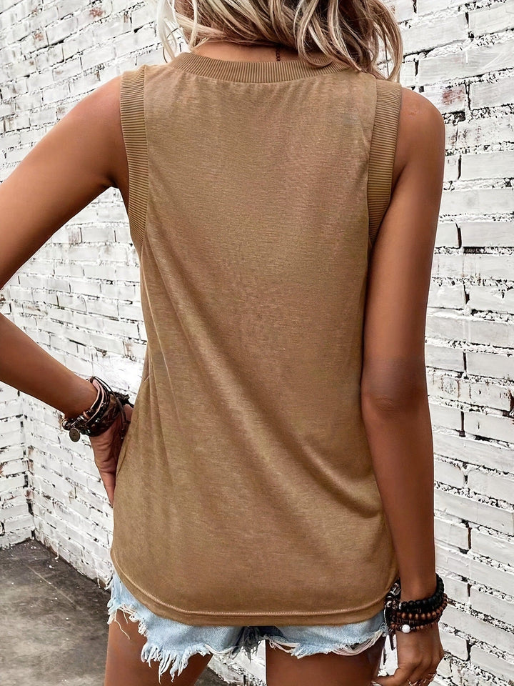 Megan - Camiseta de escote corazón con tacto suave