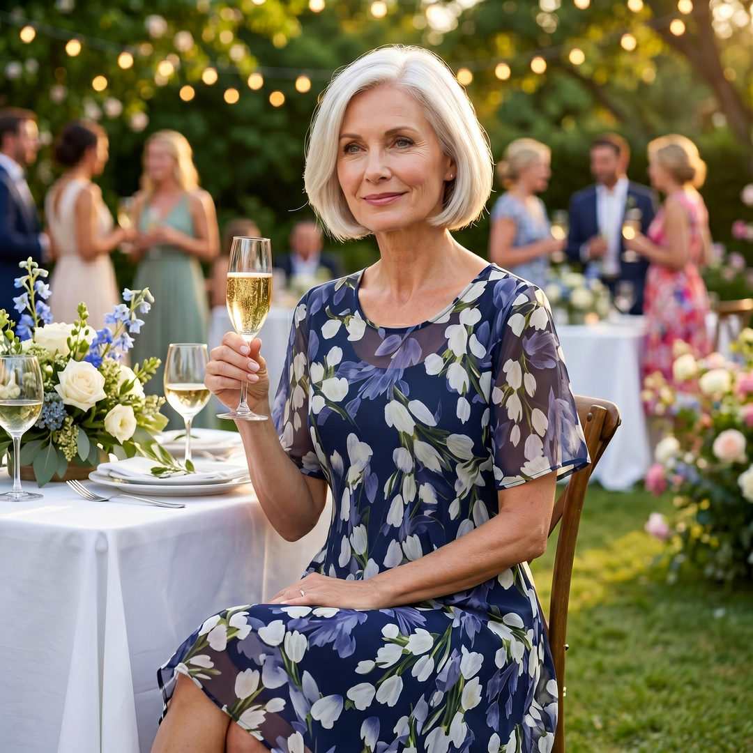 Genevora - Vestido midi floral vaporoso
