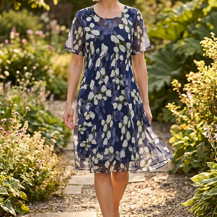 Genevora - Vestido midi floral vaporoso