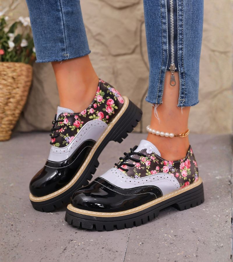 Dagna - Zapatos Oxford florales premium