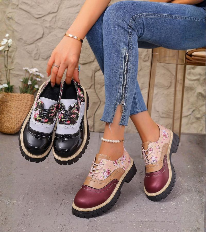Dagna - Zapatos Oxford florales premium