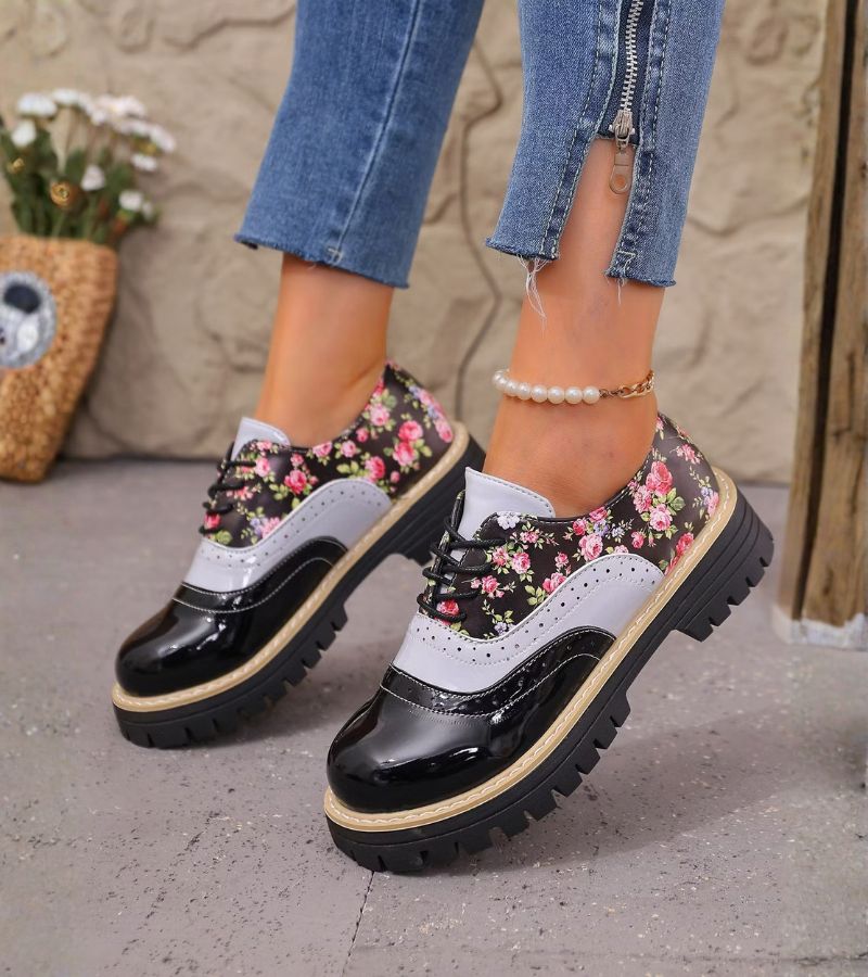 Dagna - Zapatos Oxford florales premium