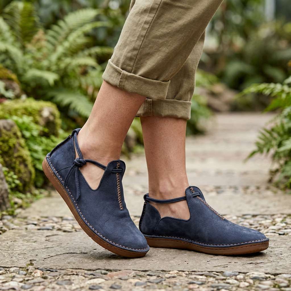 Delaina - Zapatos vintage de piel con encaje