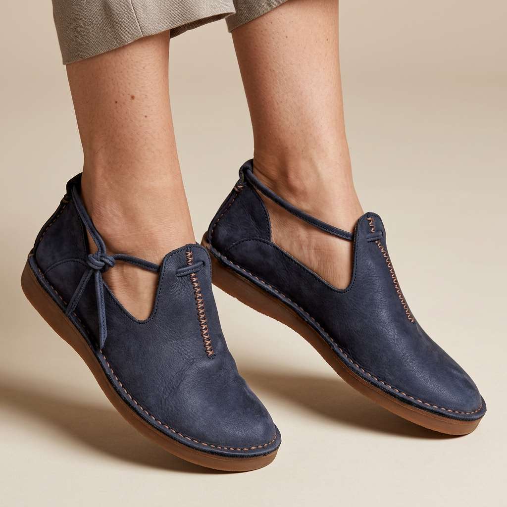 Delaina - Zapatos vintage de piel con encaje