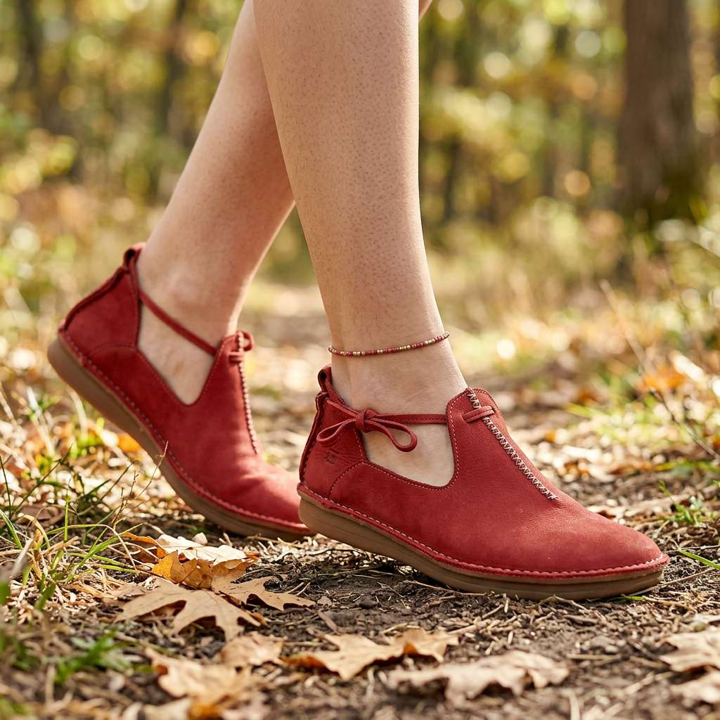 Delaina - Zapatos vintage de piel con encaje