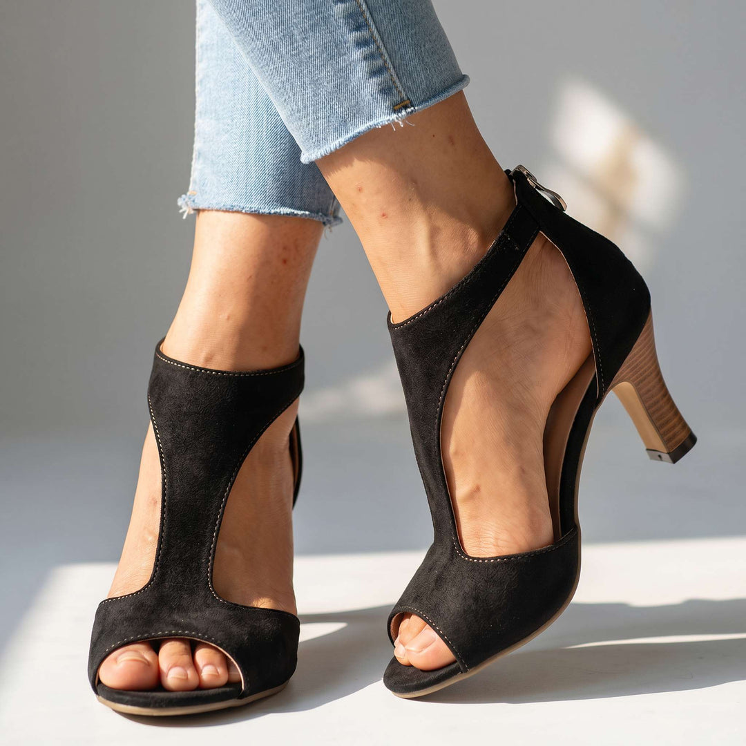Corabelle - Sandalias de tacón elegantes con tira en T