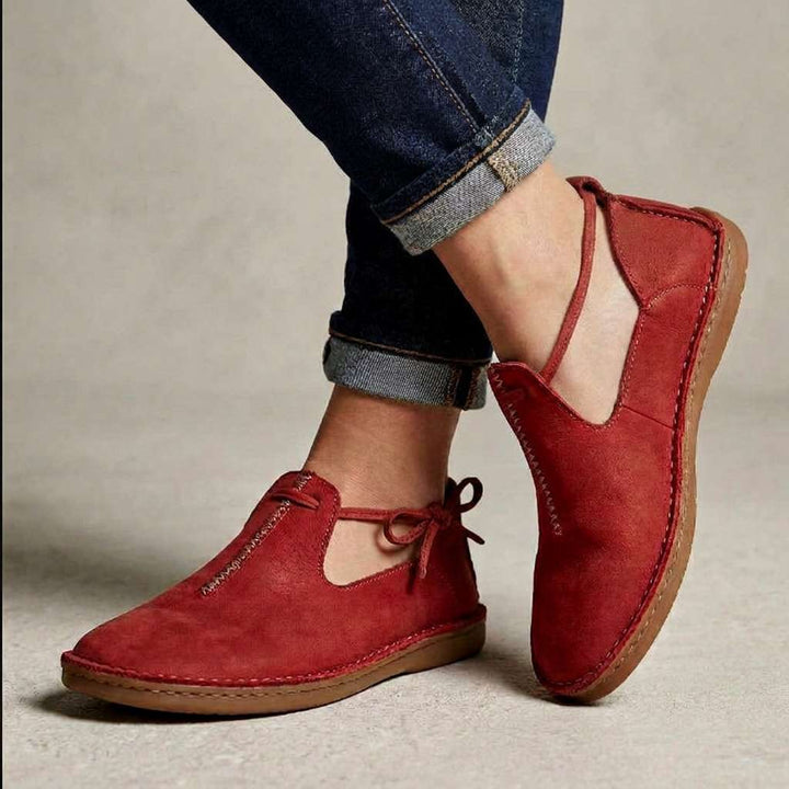 Delaina - Zapatos vintage de piel con encaje