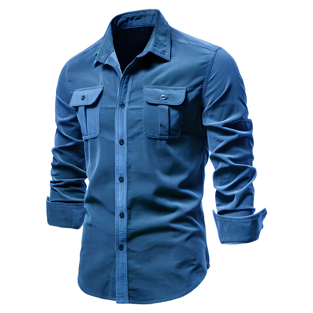 Derwyn - Camisa casual de tacto suave