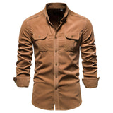 Derwyn - Camisa casual de tacto suave