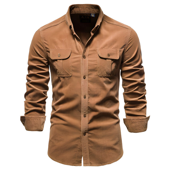 Derwyn - Camisa casual de tacto suave