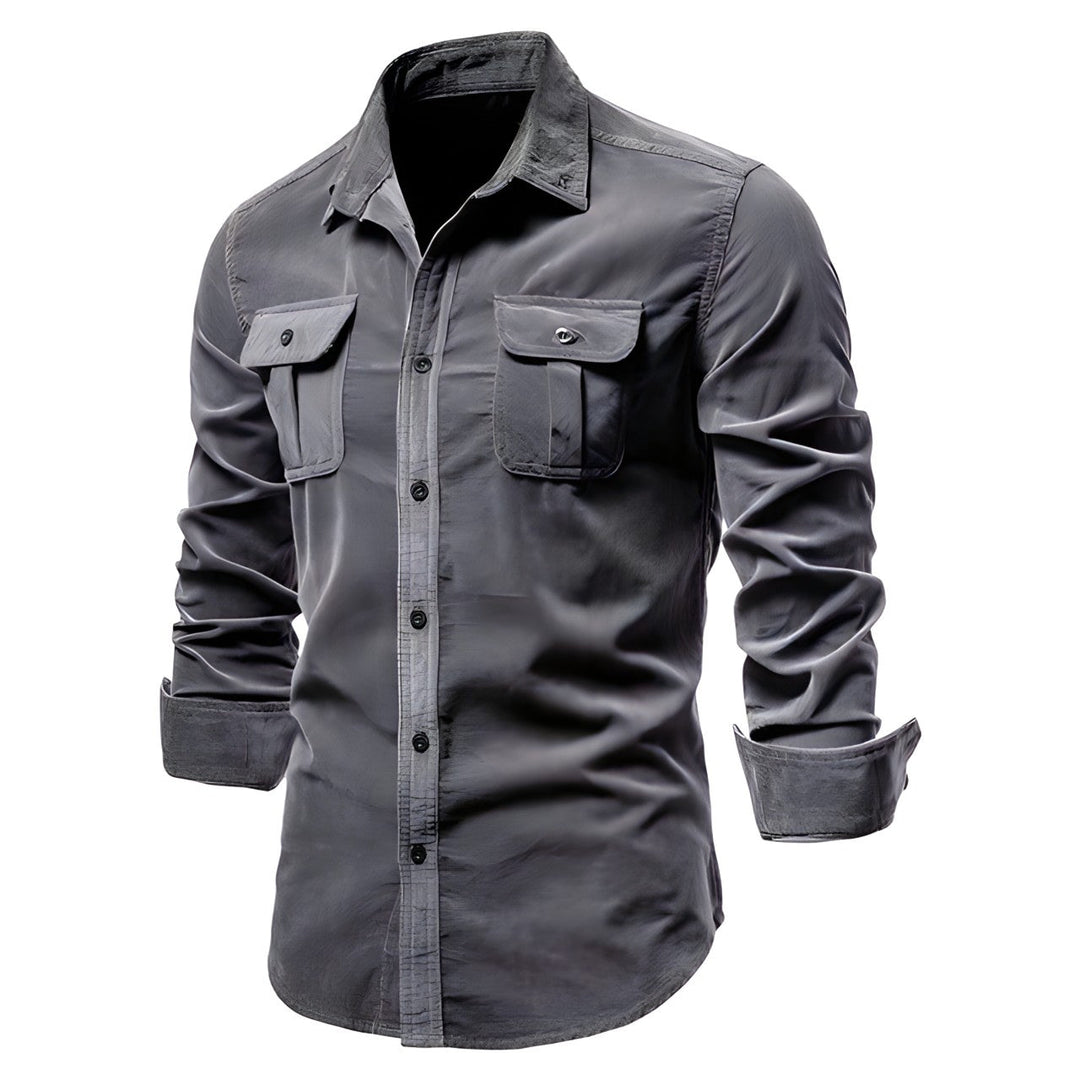 Derwyn - Camisa casual de tacto suave