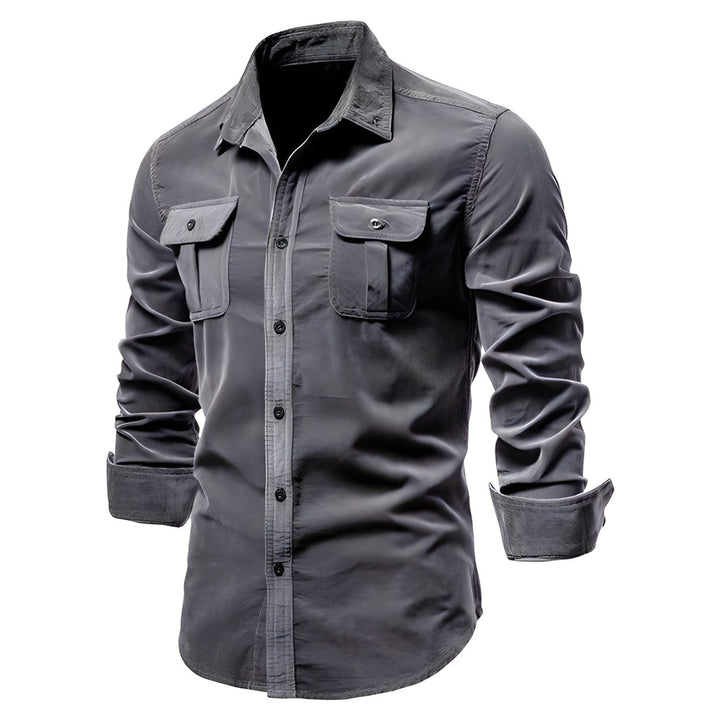 Derwyn - Camisa casual de tacto suave