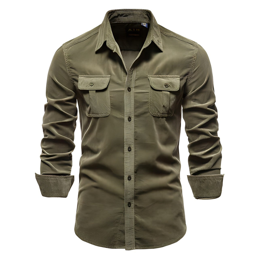 Derwyn - Camisa casual de tacto suave