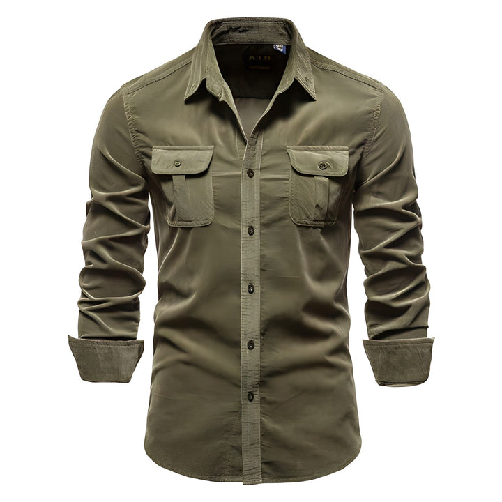 Derwyn - Camisa casual de tacto suave