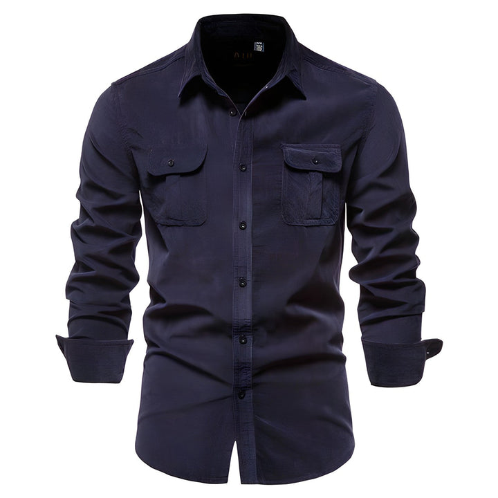 Derwyn - Camisa casual de tacto suave
