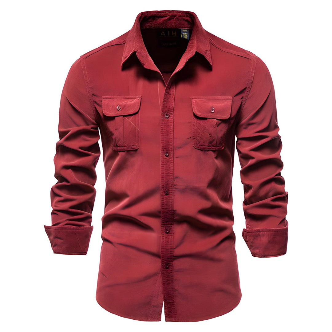 Derwyn - Camisa casual de tacto suave