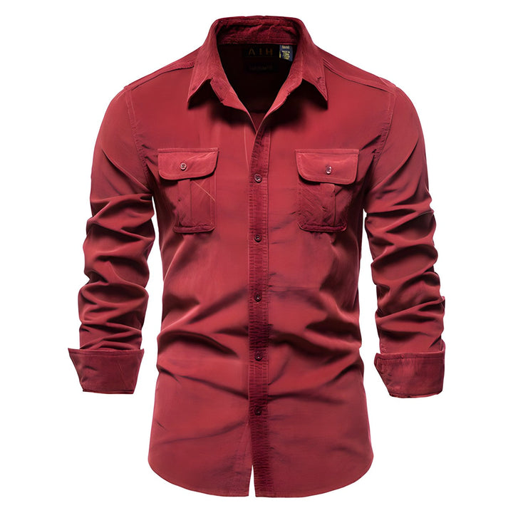 Derwyn - Camisa casual de tacto suave